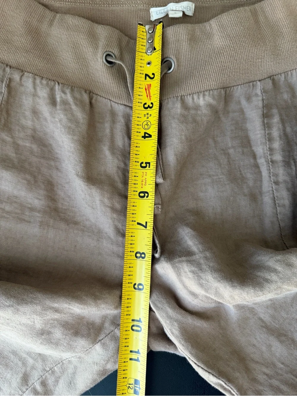 Eileen Fisher Organic Linen Wide Leg Pants Size Small Neutral Tan - Picture 8 of 10